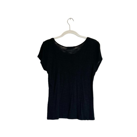 Cable & Gauge Women's Short Sleeve Embellished Top in Black - Size PM - Picture 2 of 6